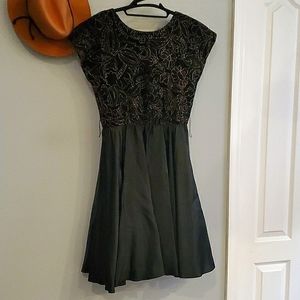 Vintage 1980s velvet taffeta party dress, M